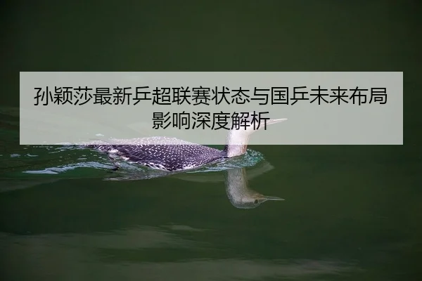 孙颖莎最新乒超联赛状态与国乒未来布局影响深度解析